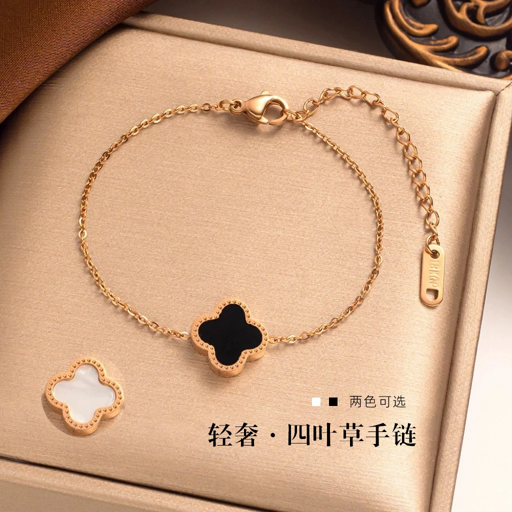 合金项链 合金项链 经典四叶草五花锁骨链轻奢小众首饰