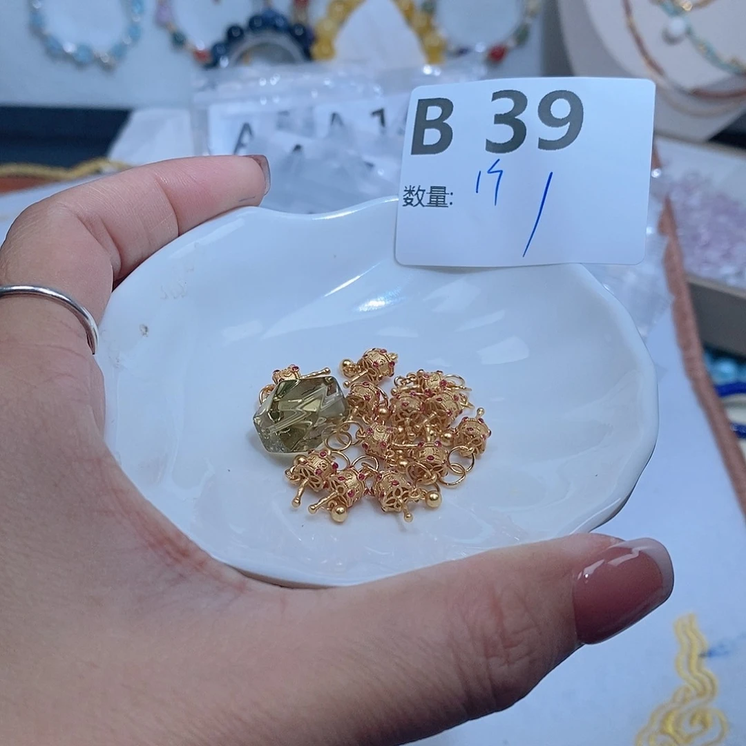 水晶珠宝半成品银S925镶嵌B39