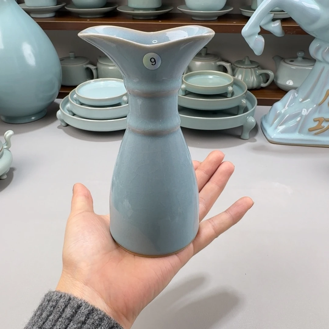 摆件瓷微瑕汝窑天青釉分酒器