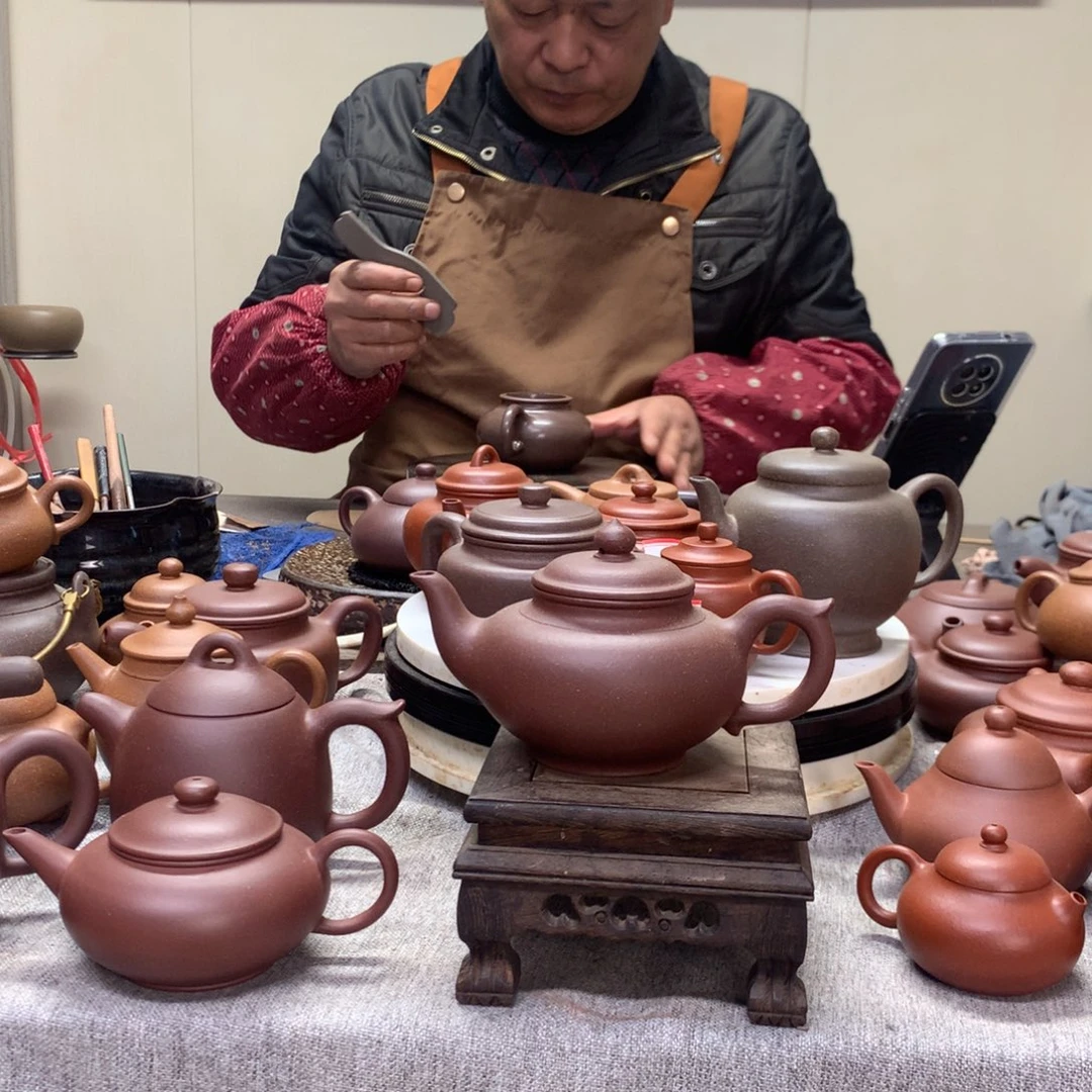 紫泥茶壶笑樱壶230 C半手工制作
