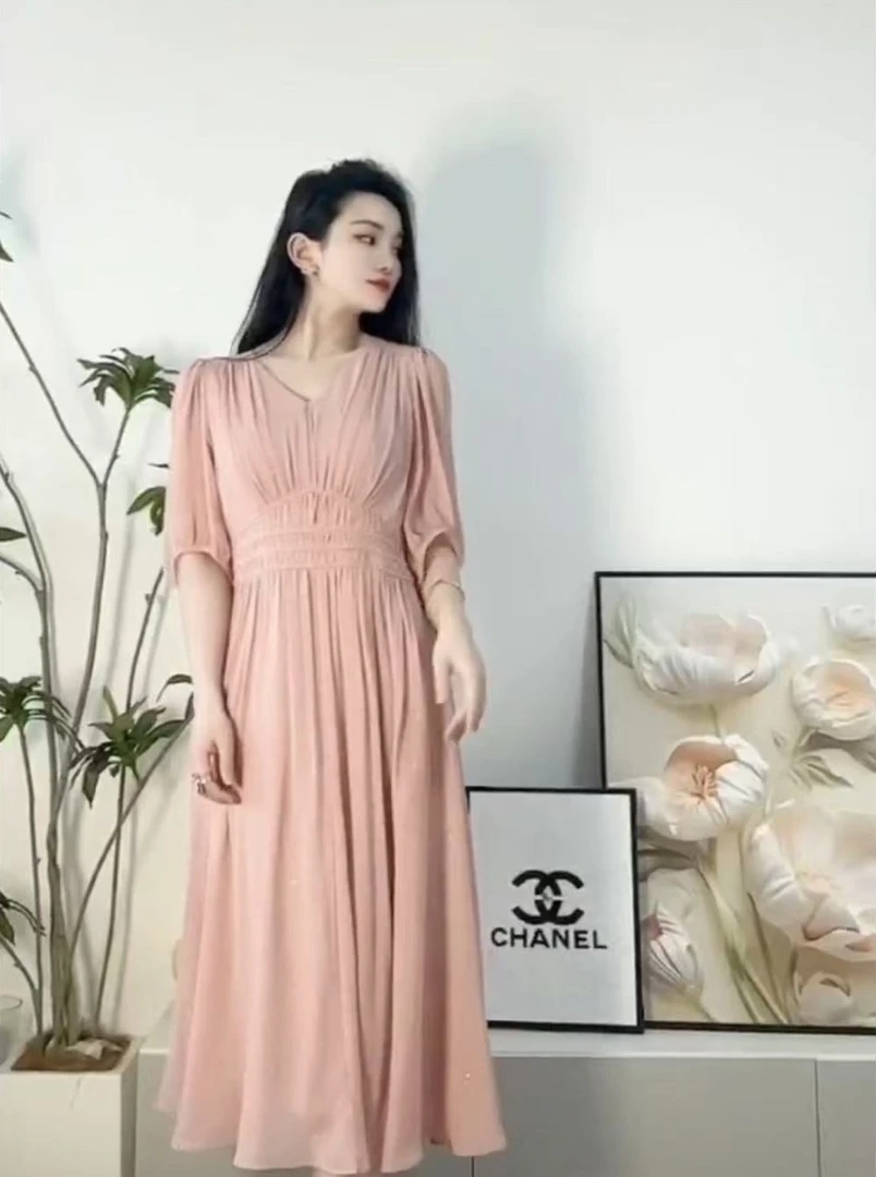 时尚减龄连衣裙【T0803】【长款120】气质显瘦小黑裙