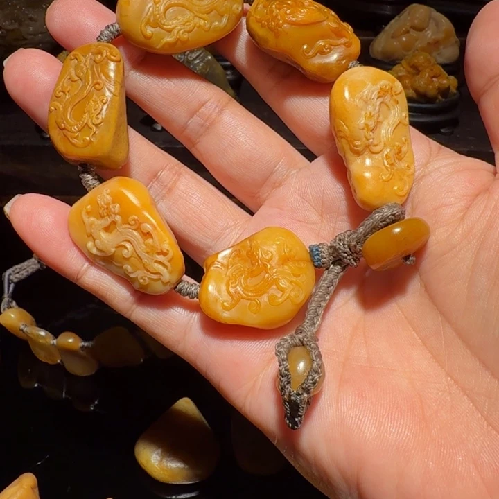 大***^印石寿山石寿山田黄手串