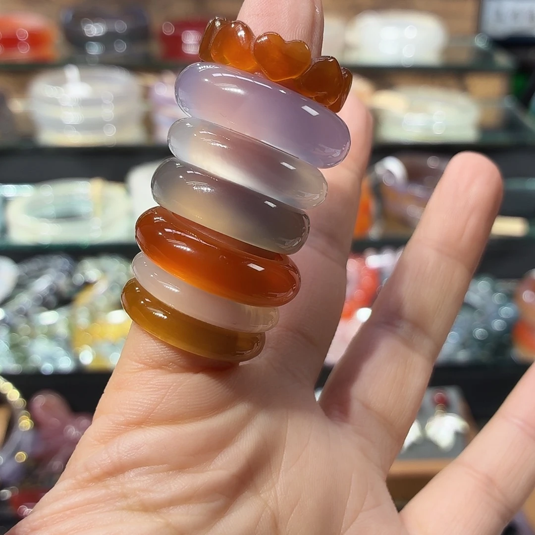 碘****玛瑙/玉髓未镶嵌戒指