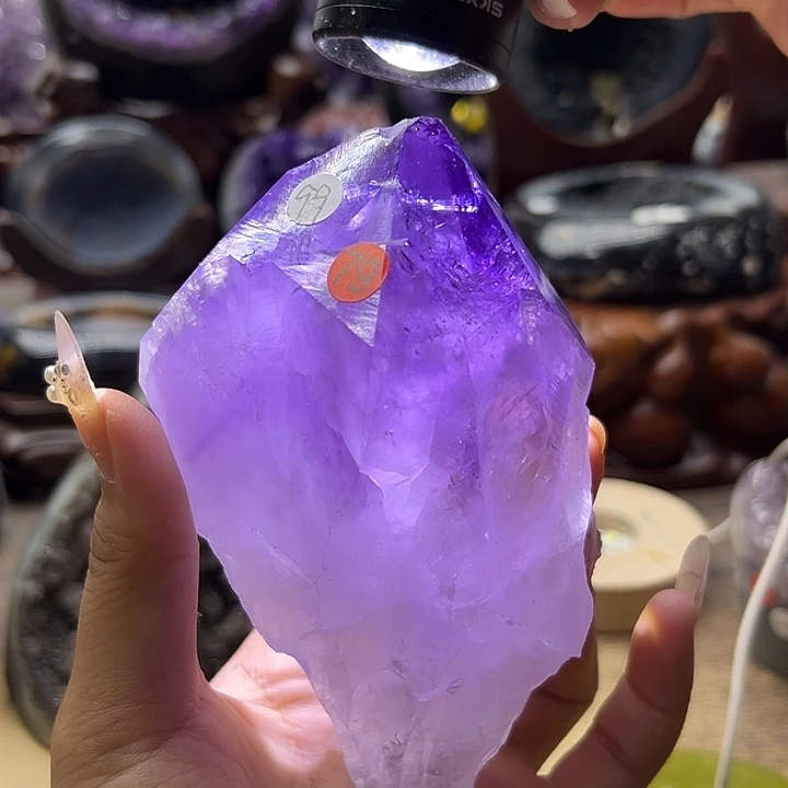 水晶珠宝半成品未镶嵌可透大牙权杖79
