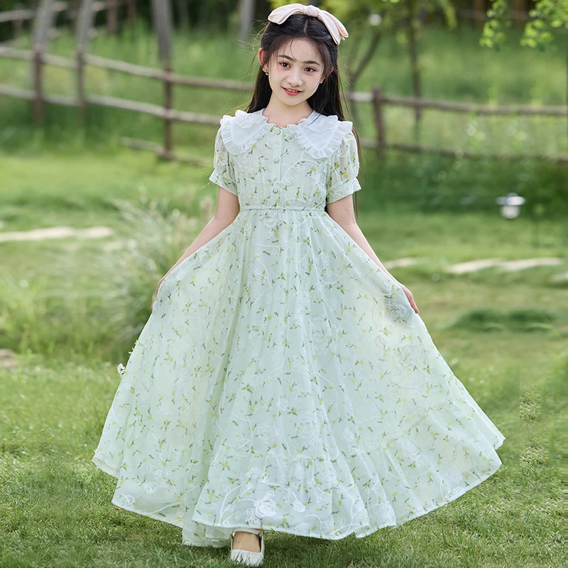 女童夏季甜美小清新碎花连衣裙小女孩时尚洋气日常百搭显瘦公主裙