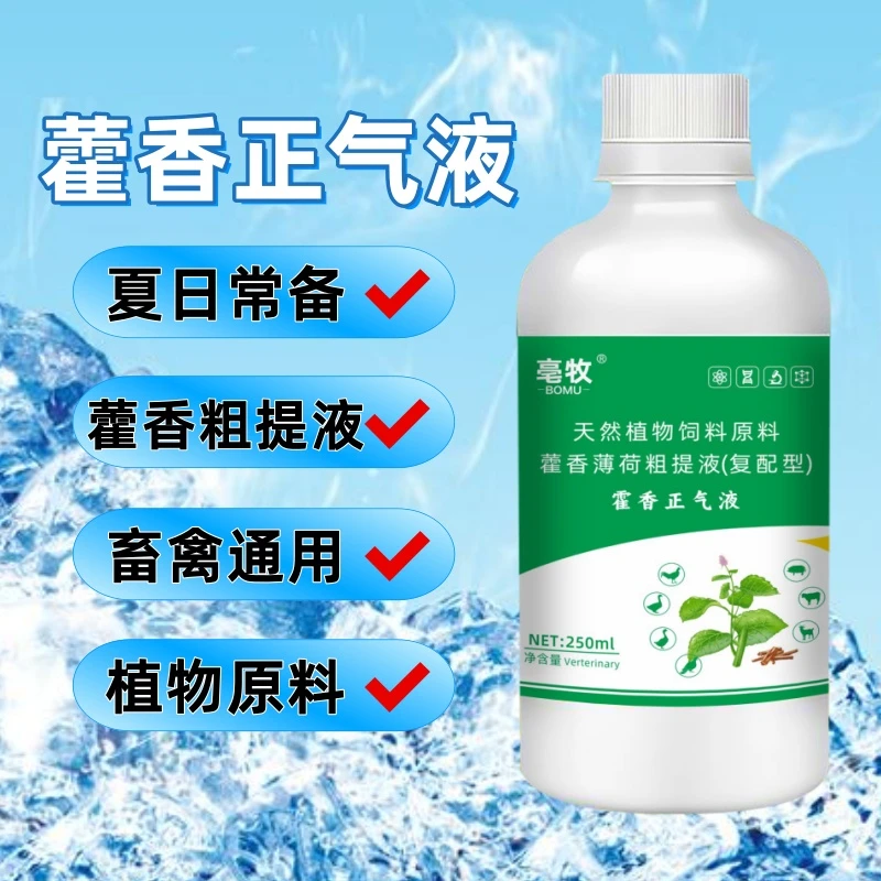 【藿香正气液】鸡鸭鹅鸽猪牛羊通用家禽夏日冰爽VC兽用饲料添加剂