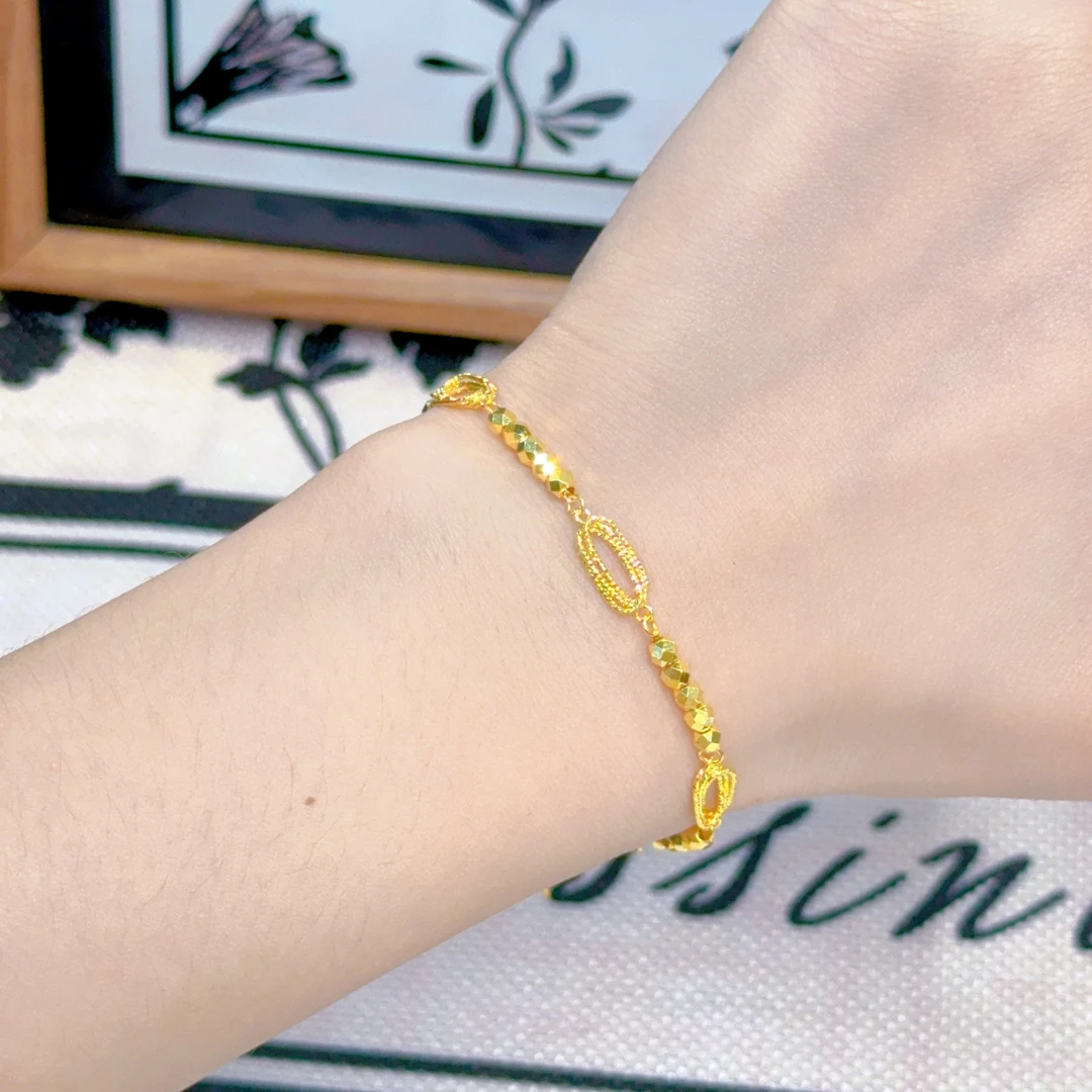 【诗诗精选】足金999 5G精品蹦迪环环相扣手链