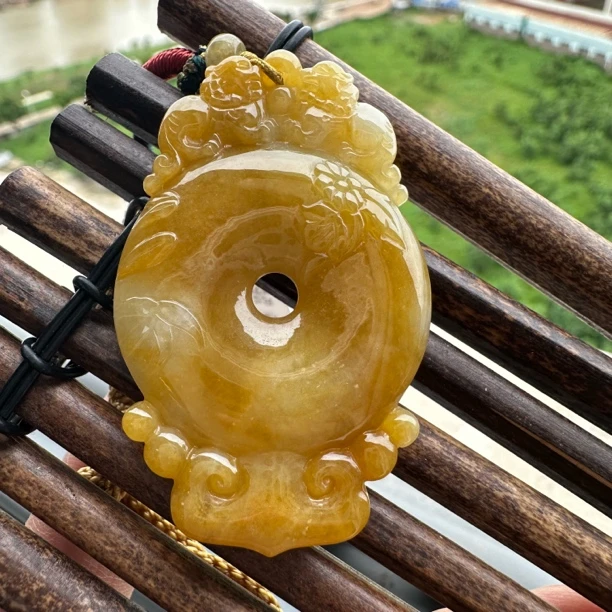 F0072 A货翡翠翡仿古平安扣