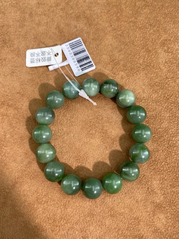 天然和田玉碧玉卡12手串