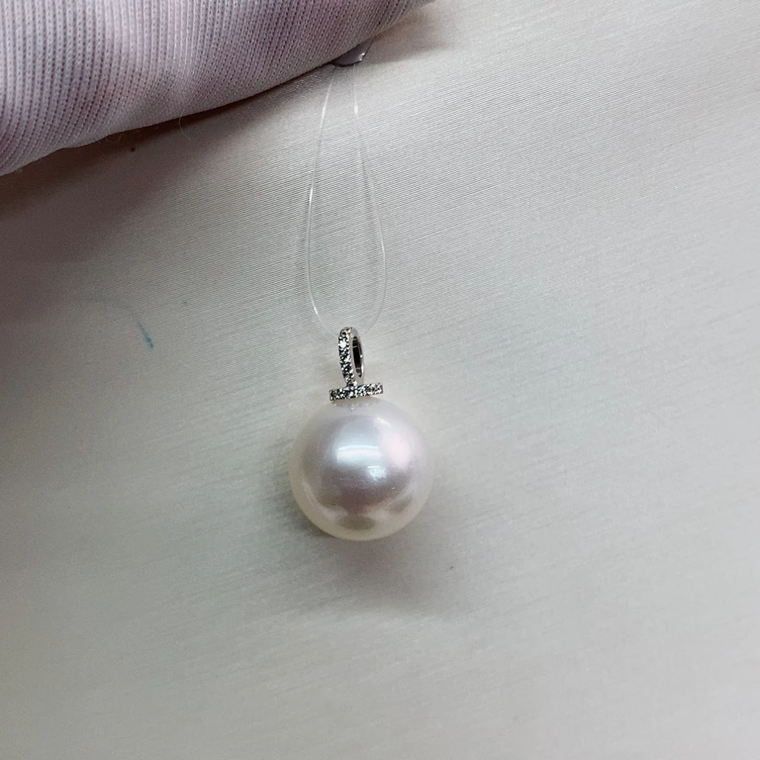 吊坠(不含链)18K金镶嵌海水珍珠12-13
