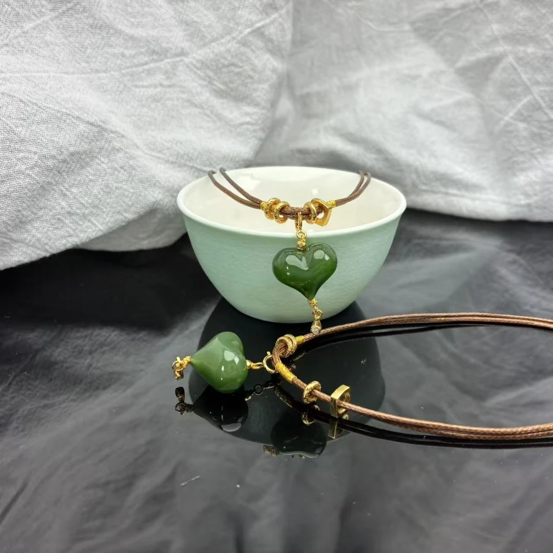 和田玉爱心吊坠【小北质检】ZJSY02XZ84多样性发一