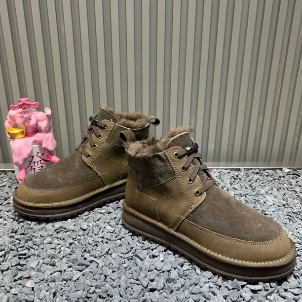 冬季新款男鞋保暖雪地靴防滑增高时尚雪地靴时尚男士百搭冬季高帮