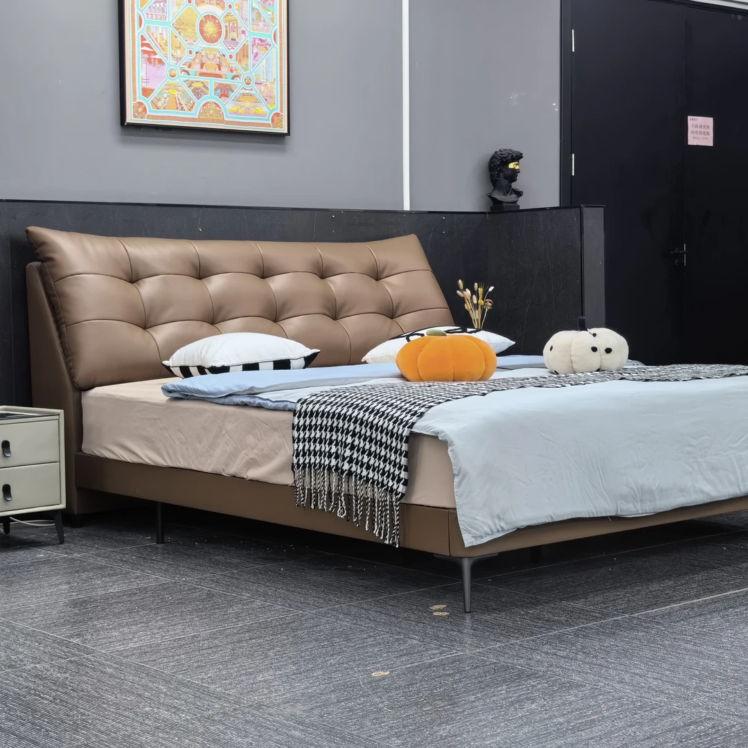 D01#【大棕熊】时尚轻奢简约家用主卧次卧大床松弛柑