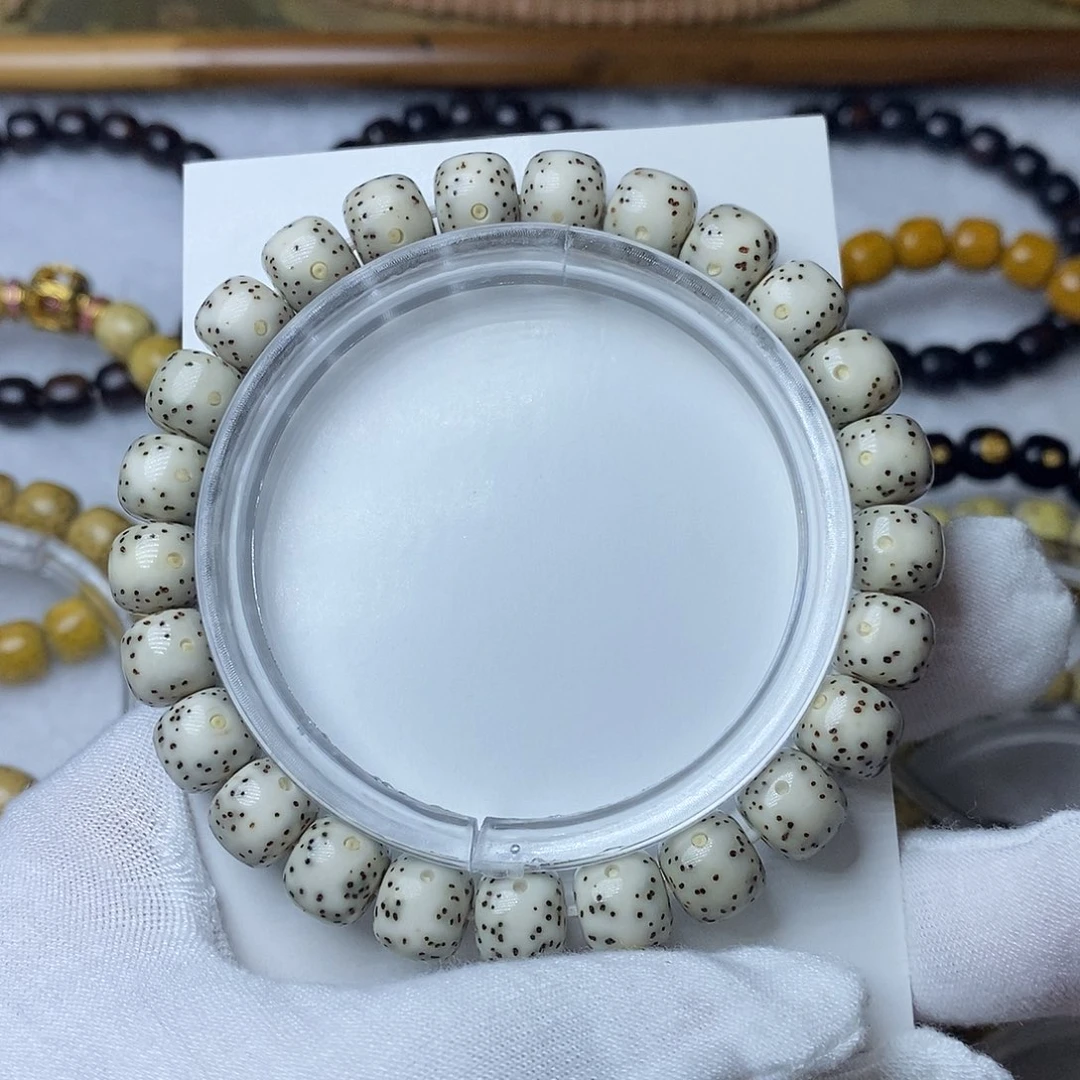 星月菩提手串98瓷白月朗星稀火龙果