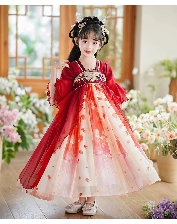 【朱砂痣】女童汉服古风超仙春夏季绝美儿童连衣裙小公主古装国风