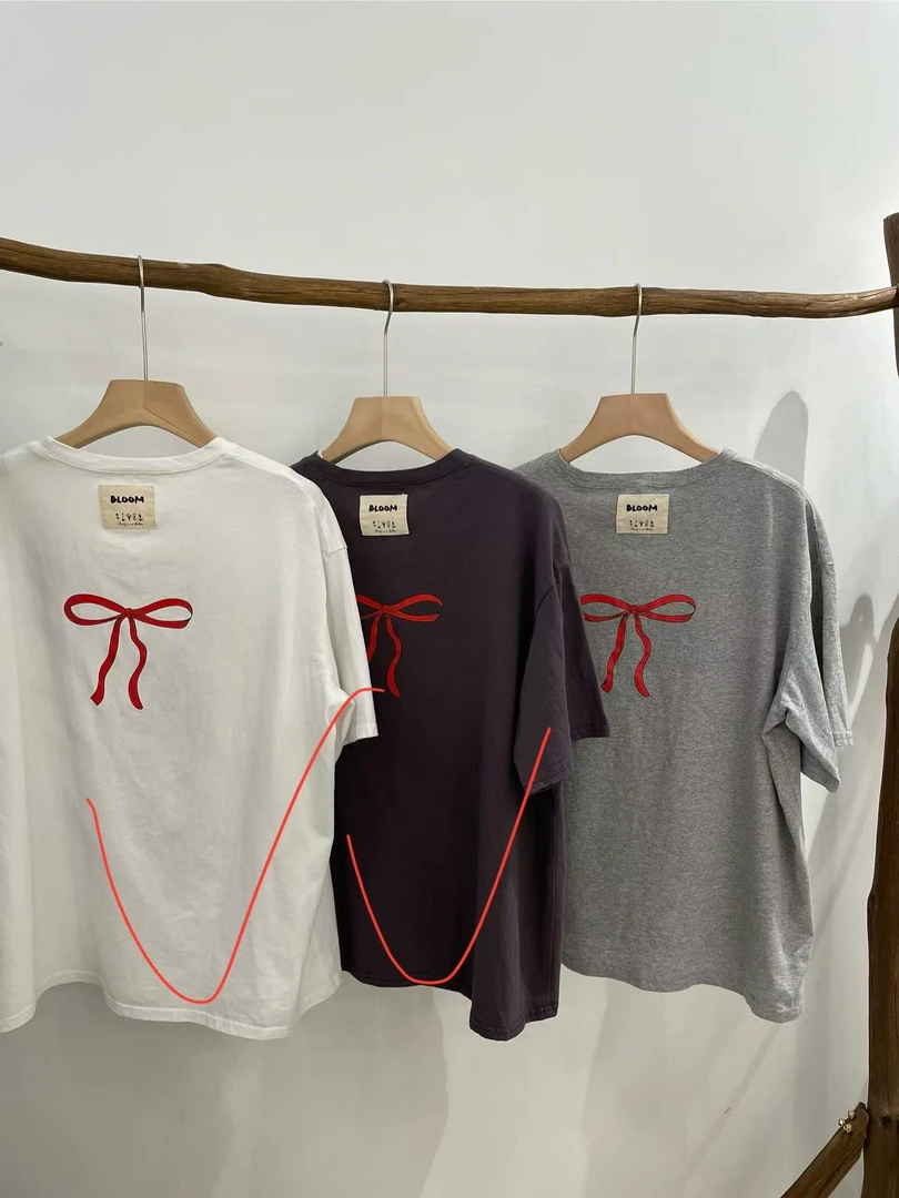 【奈野喜】韩国正品代购 /bloom后背蝴蝶结短袖T【NO退NO换】