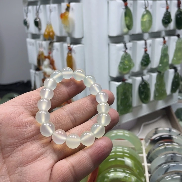 蛇纹石玉合金手链