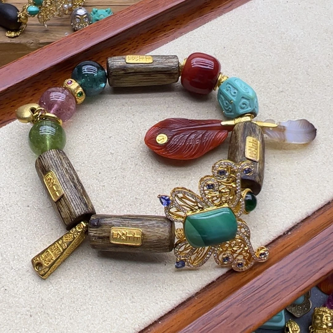 绿松石手链18K金镶嵌