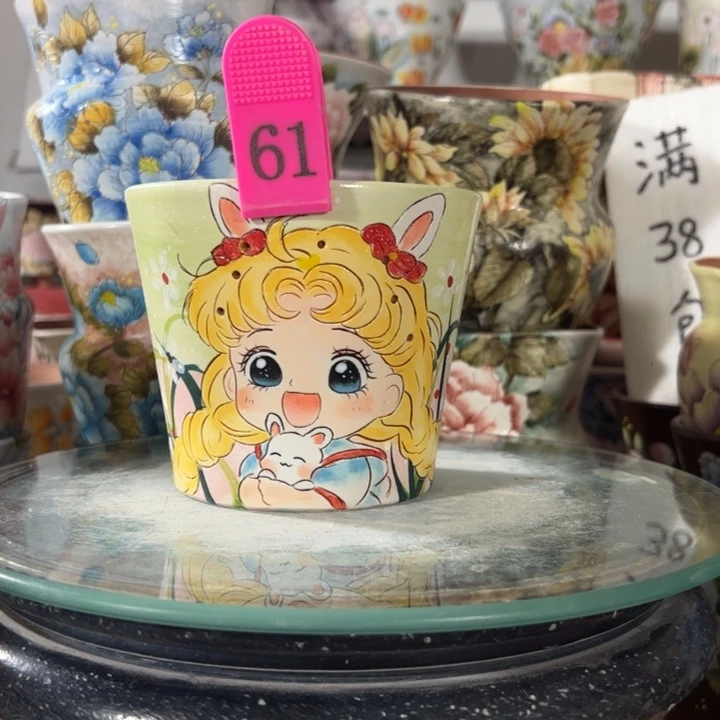 景德镇手绘花盆满38包邮偏远地区除外