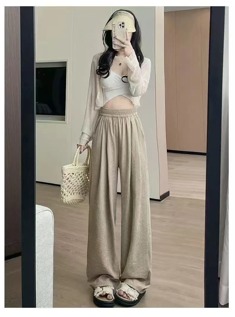 女士高腰直筒阔腿裤616-A118