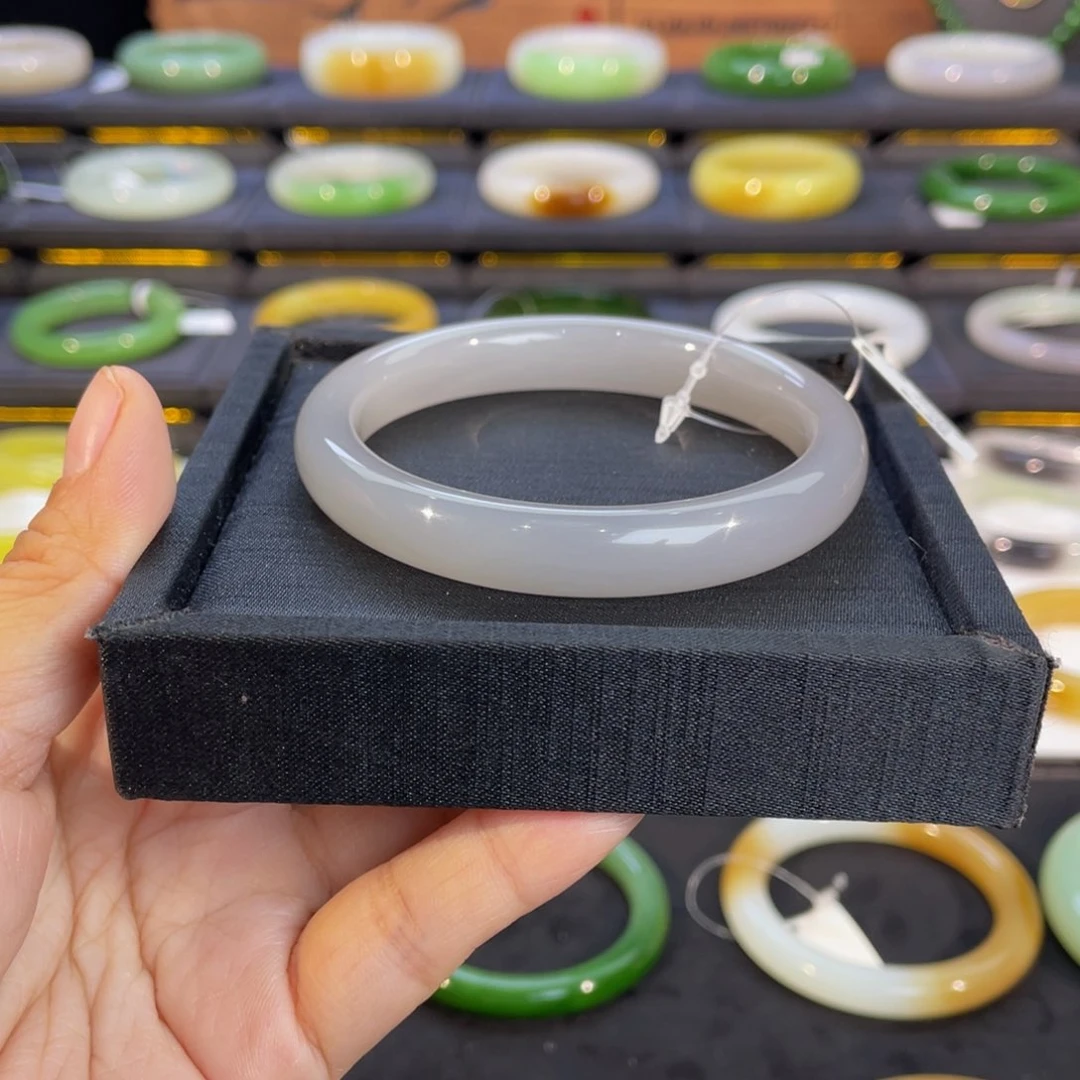 未镶嵌手镯和田玉-冰烟紫59