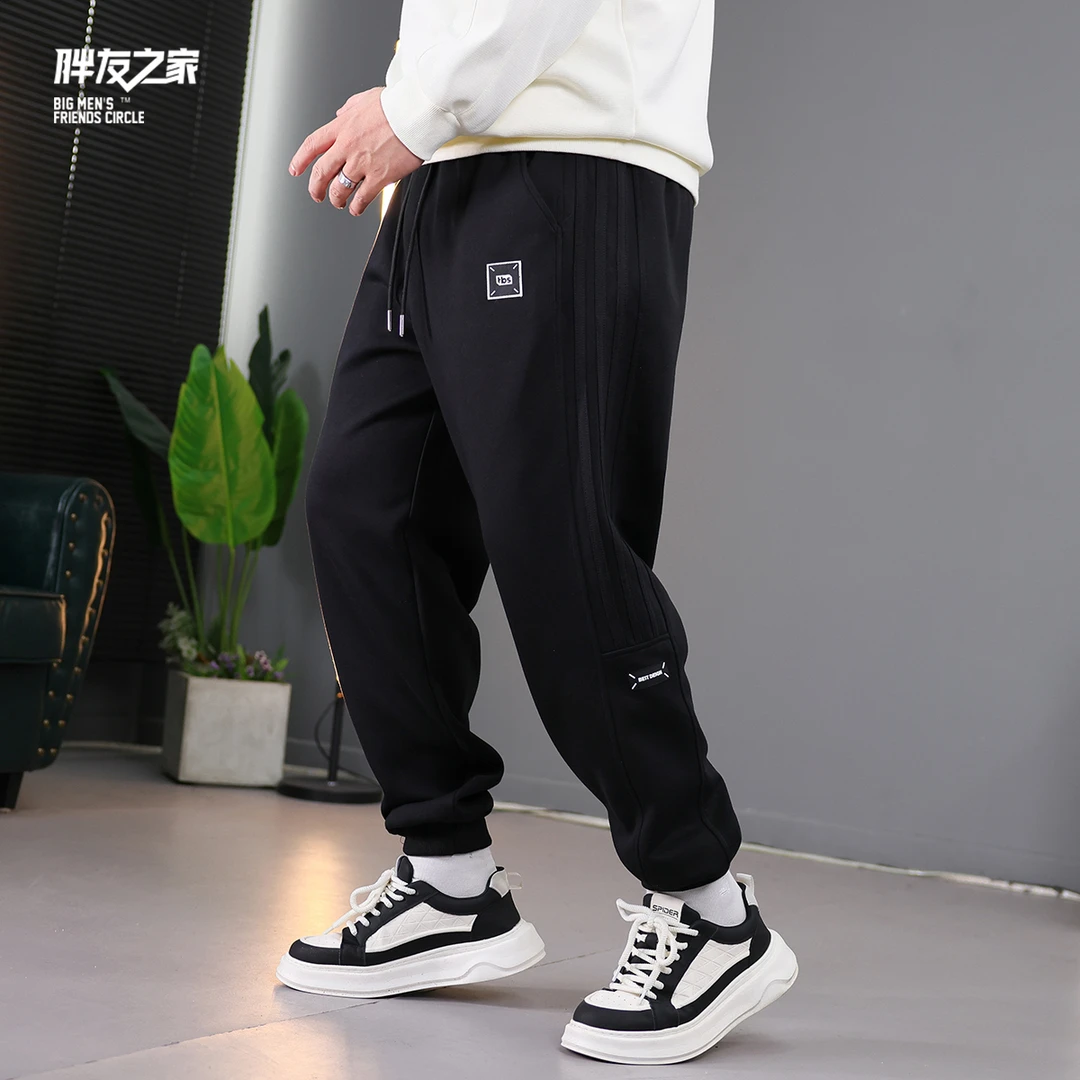 【常规款】秋季男百搭卫裤大码宽松加肥加大弯刀简约休闲裤PC510103