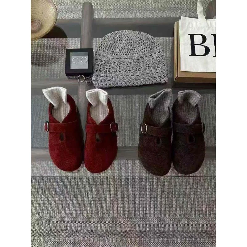 脚感舒适～复古百搭软底勃肯鞋女森系真皮乐福单鞋6229