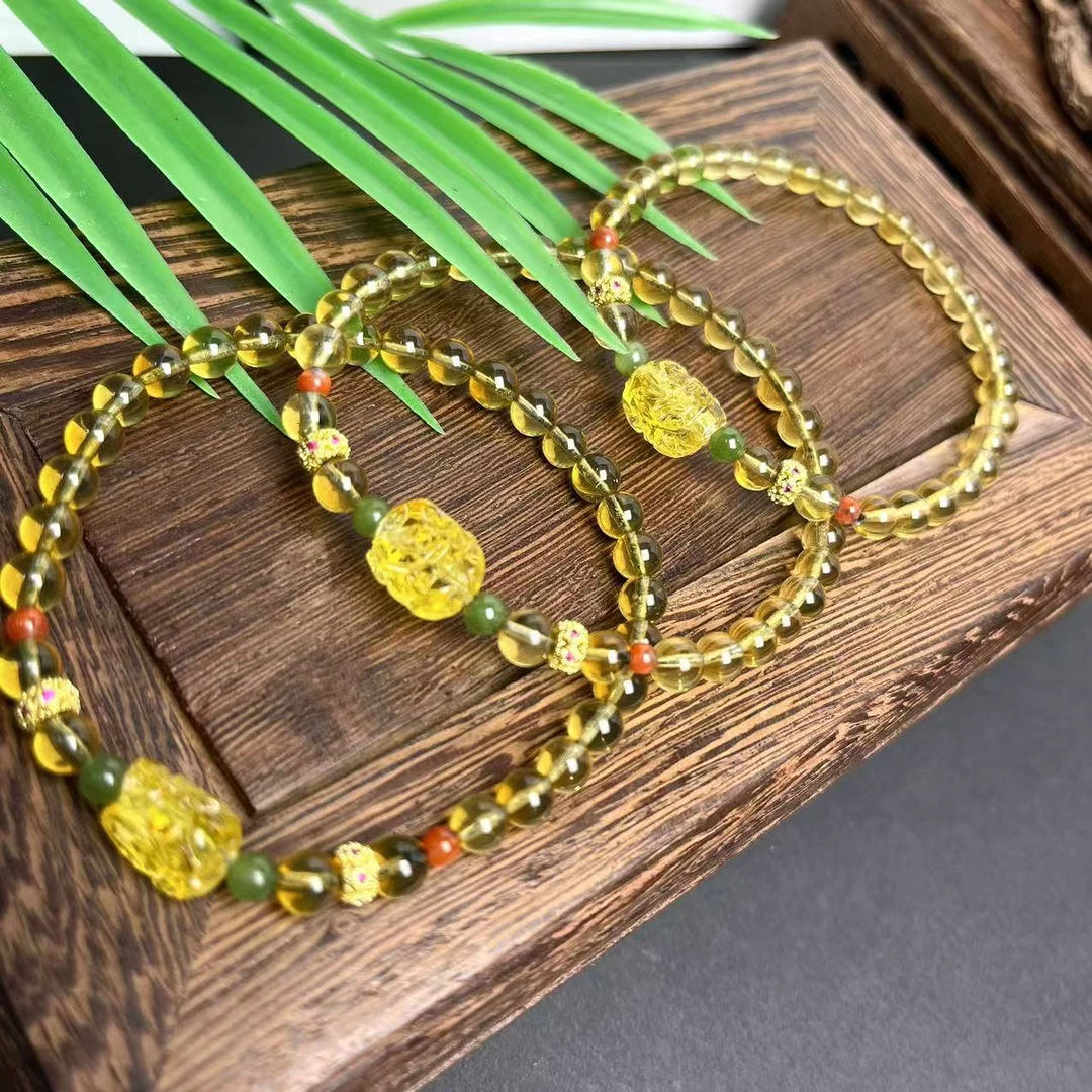 蓝珀蜜蜡貔貅DIY手串 5mm+ FX-5482（多样性，发其一）