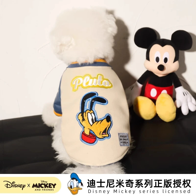 迪士尼高飞米奇唐老鸭狗狗衣服冬季保暖泰迪法斗布鲁托宠物棒球服