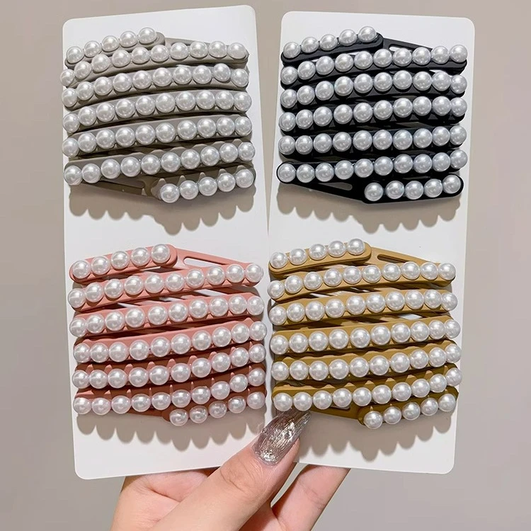 新款伸缩仿珠折叠发箍夏季外出百搭发捆洗脸头女款高颅顶压发卡头