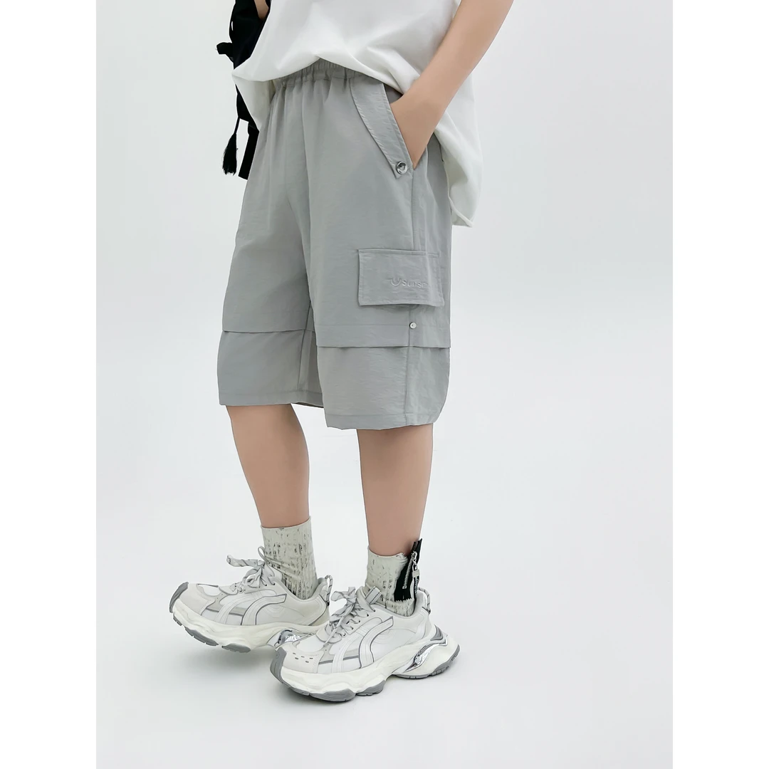 2025夏季新款多巴胺男女童彩色拼接短裤