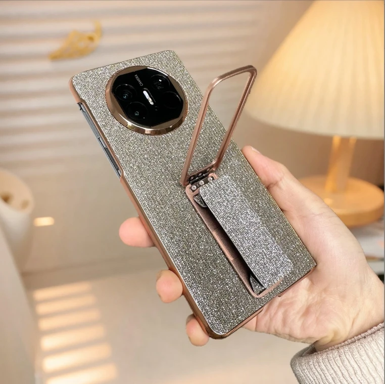 适用华为MateX6手机壳X5腕带旋转支架防摔X3细闪真皮翻盖手机皮套