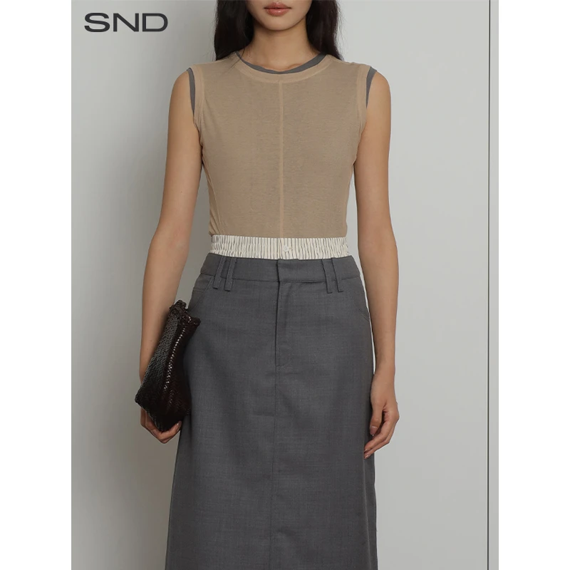 【THE MEANING OF 设计师品牌】SND SS25 修身圆领无袖上衣