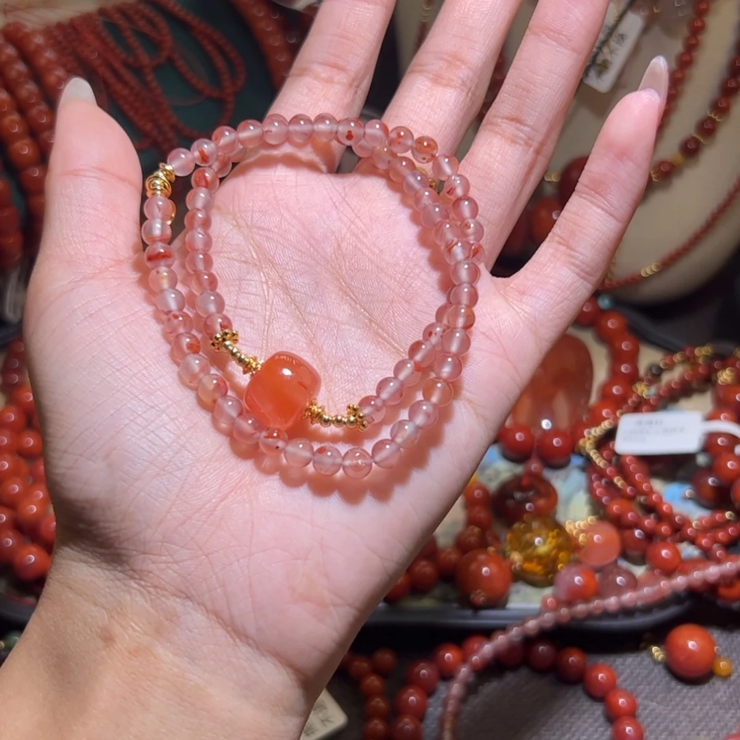 南红玛瑙未镶嵌手链5mm