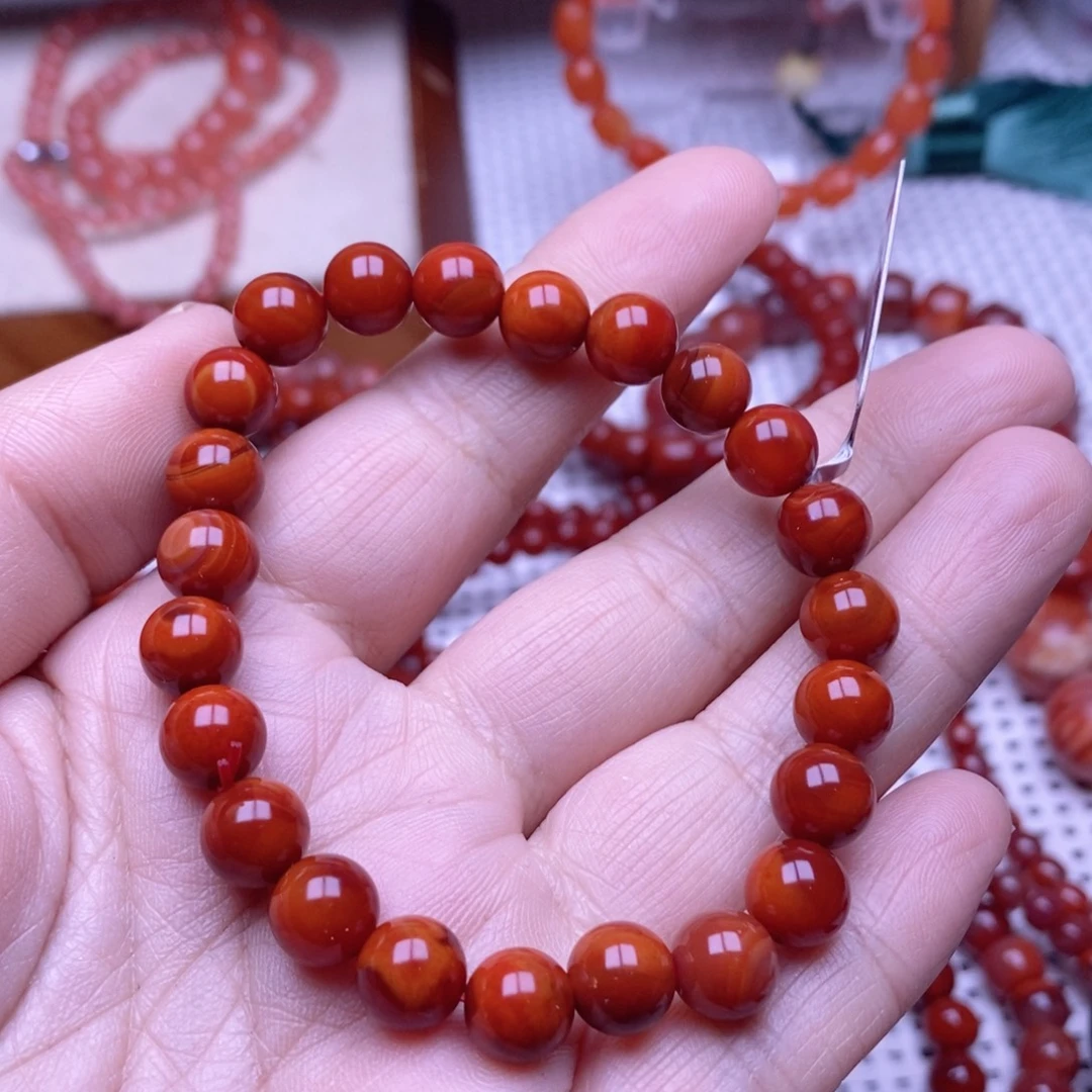 南红玛瑙未镶嵌手串卡8