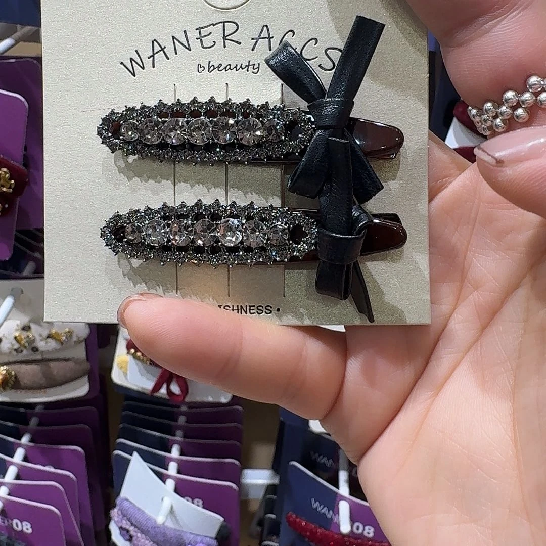 皮质铁合金新款鸭夹水钻