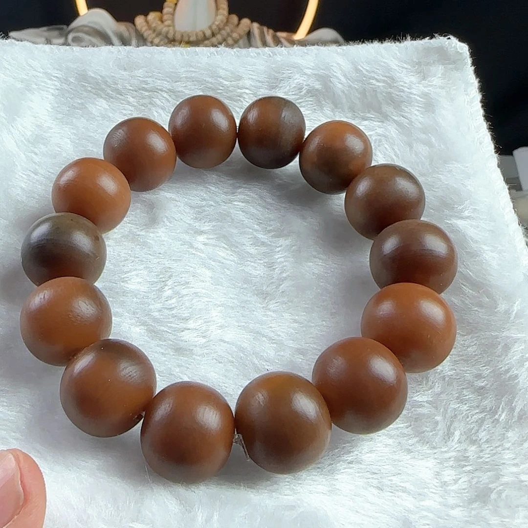 菩提根/象牙果手串瑕疵卡18焦糖苹果手串一条