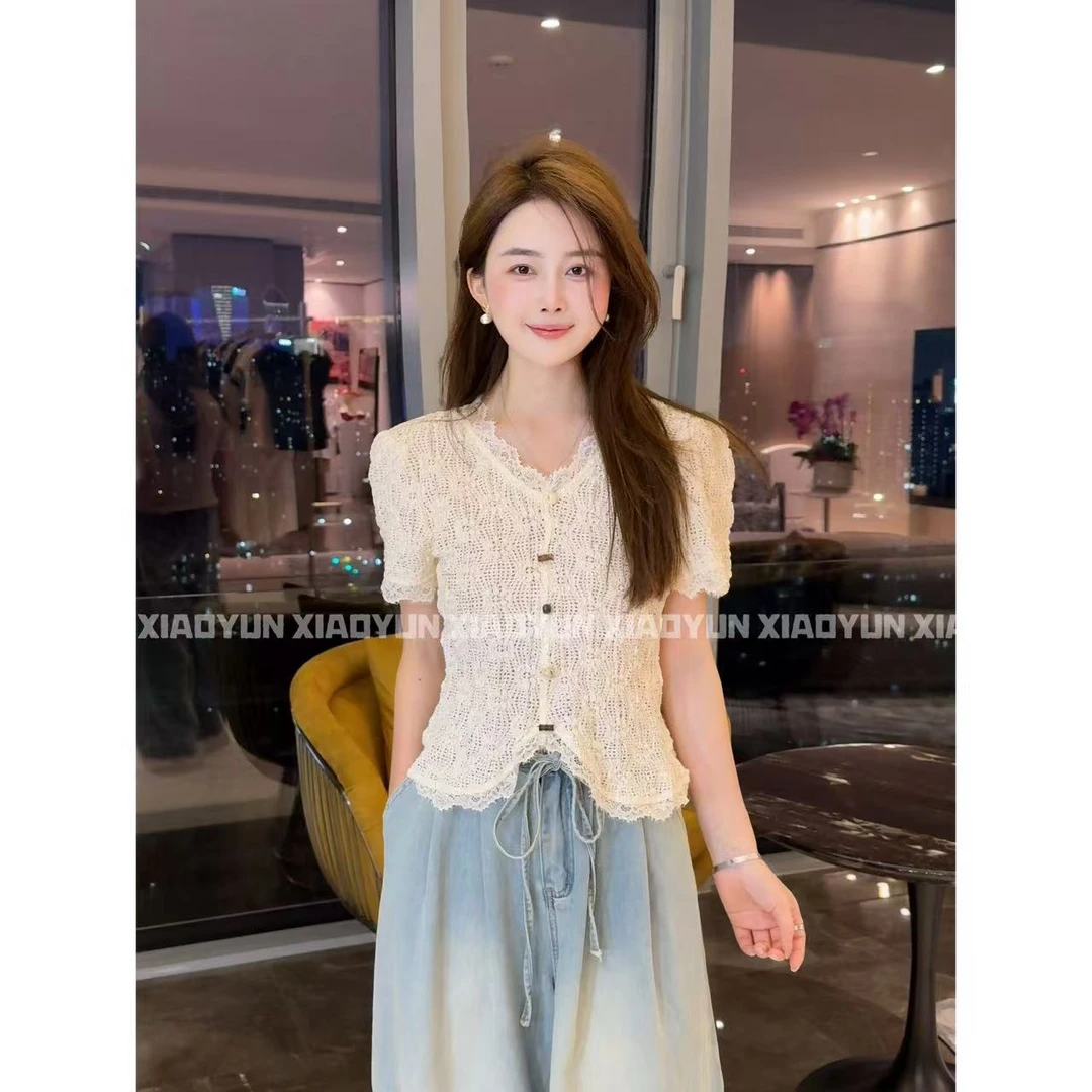 小香花边上衣 小允姐姐2025新款时尚气质高级小香花边上衣