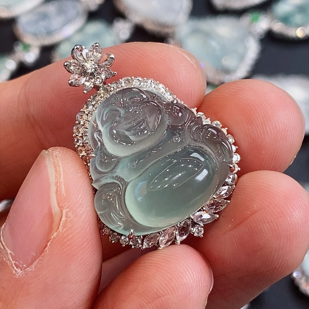 翡翠颈饰18K金镶嵌啊啊啊啊啊