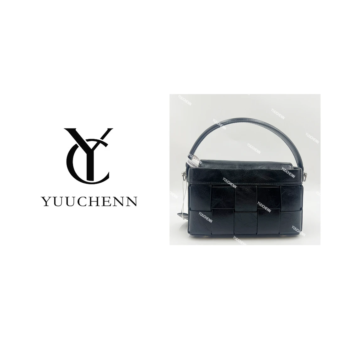 YUUCHENN【编织包】进口植鞣皮21cm黑色HH3404