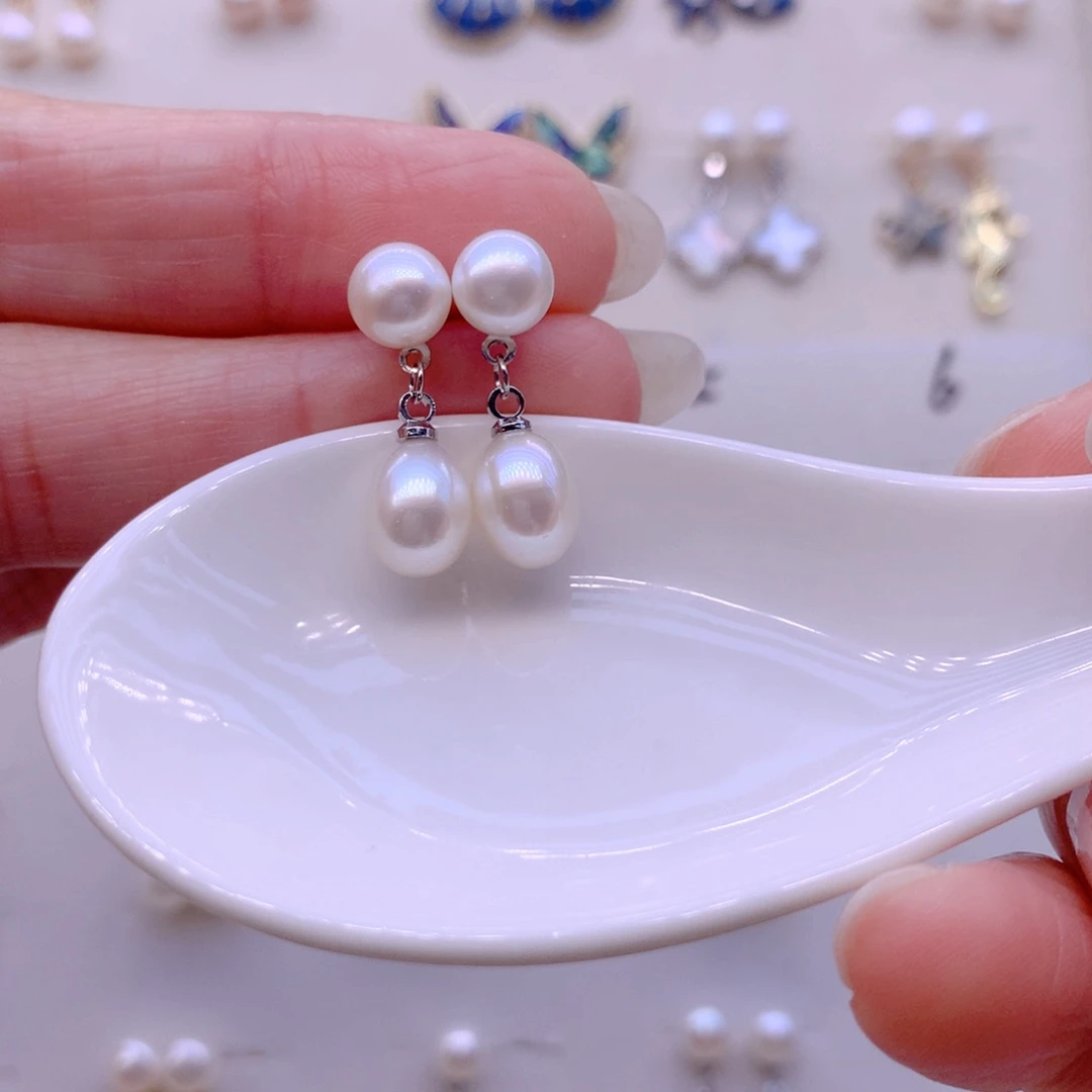 合金耳饰淡水珍珠