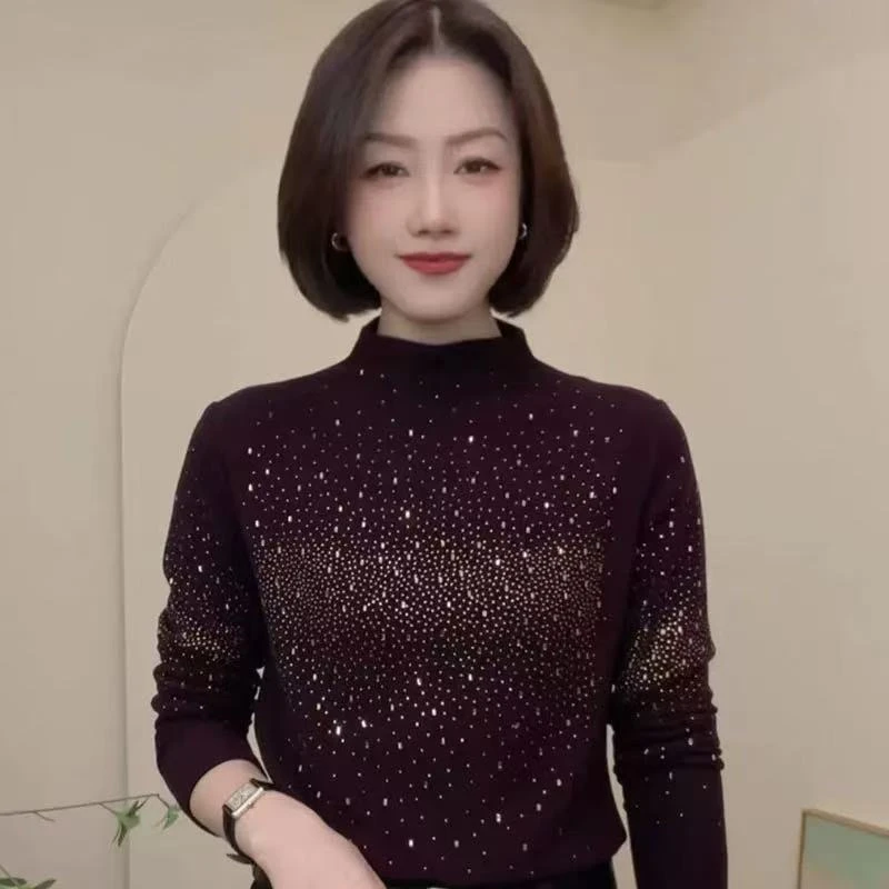 【撤柜样品】DJ765秋冬季气质百搭体恤打底衫女