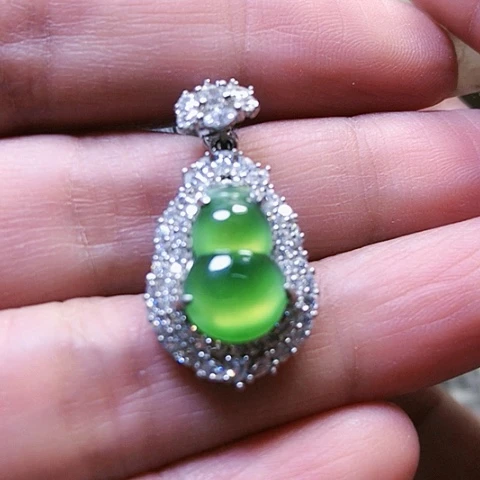 和田玉戒指银S925镶嵌