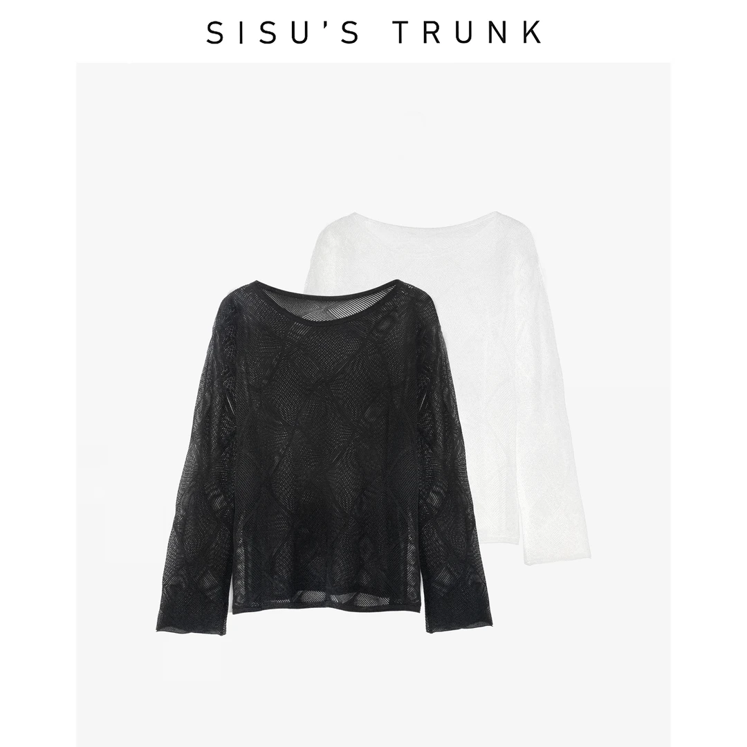 SISU【薄荷之夏】 轻奢设计师镂空独特漂亮气质洋气女装针织衫