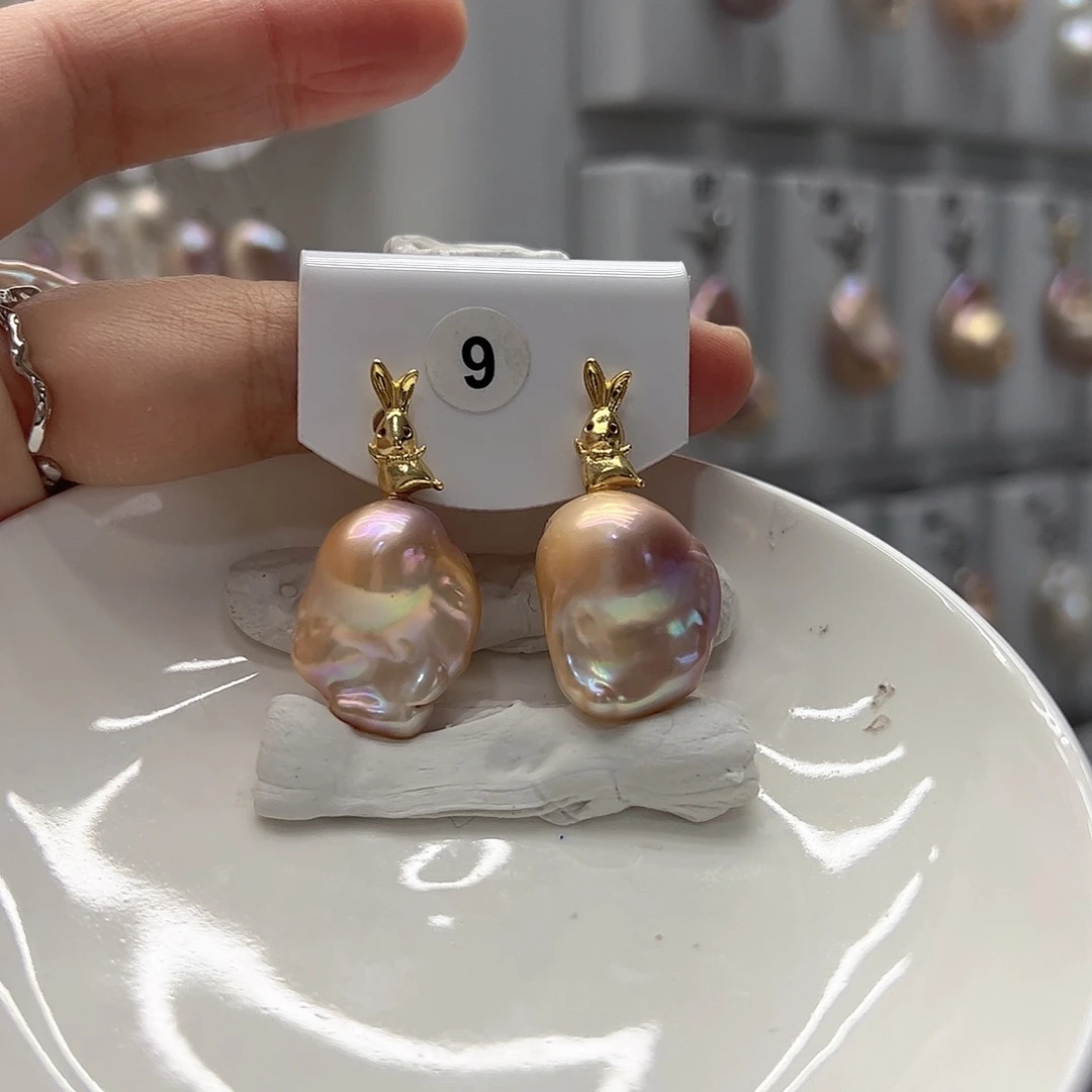 耳饰淡水珍珠银S925镶嵌