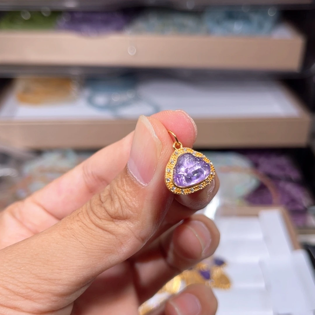 银S925镶嵌颈饰紫晶紫水晶018