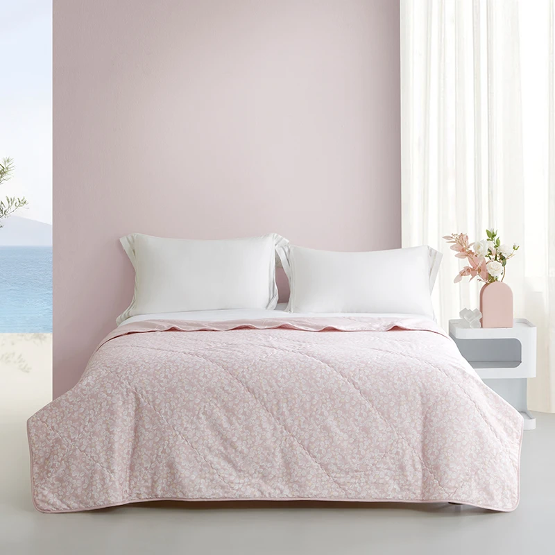 梦洁纯棉印花水洗夏被：树莓花儿/悠闲时光/伊莎贝蒂/繁星