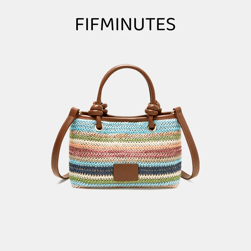 15MINS/15分钟夏季新款包包波西米亚风编织通勤斜挎包H2273AX5