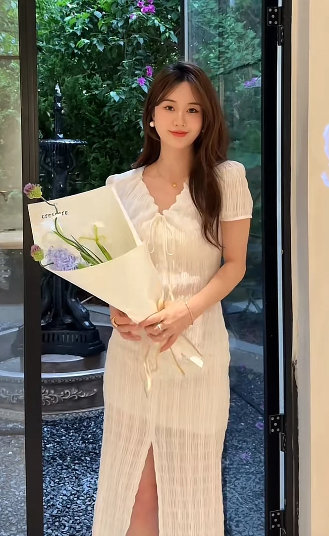 【十一】夏季新款小众设计气质感连衣裙-白月光-240