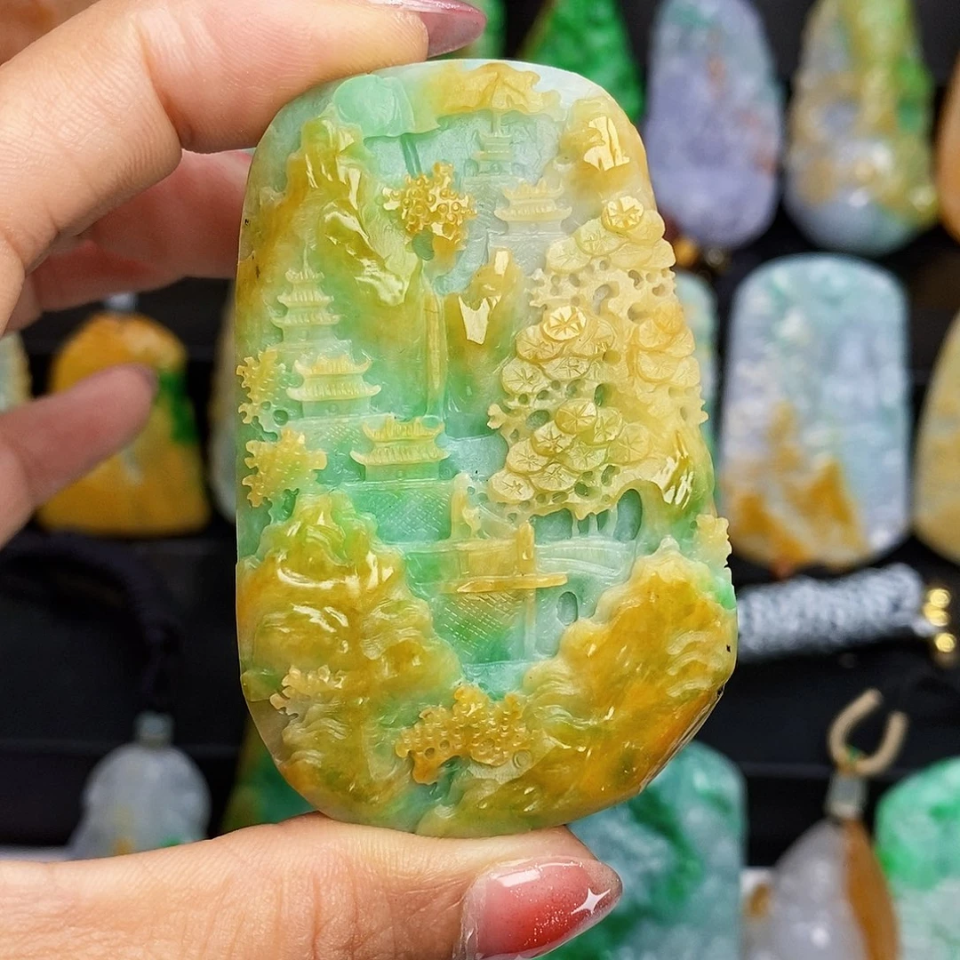 苹***戚未镶嵌定制翡翠翡翠A货一物一证放漏价